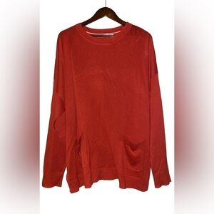 Isaac Mizrahi Live Long Sleeve Peplum Flounce Sweater Cold Weather Comfort Sz XL